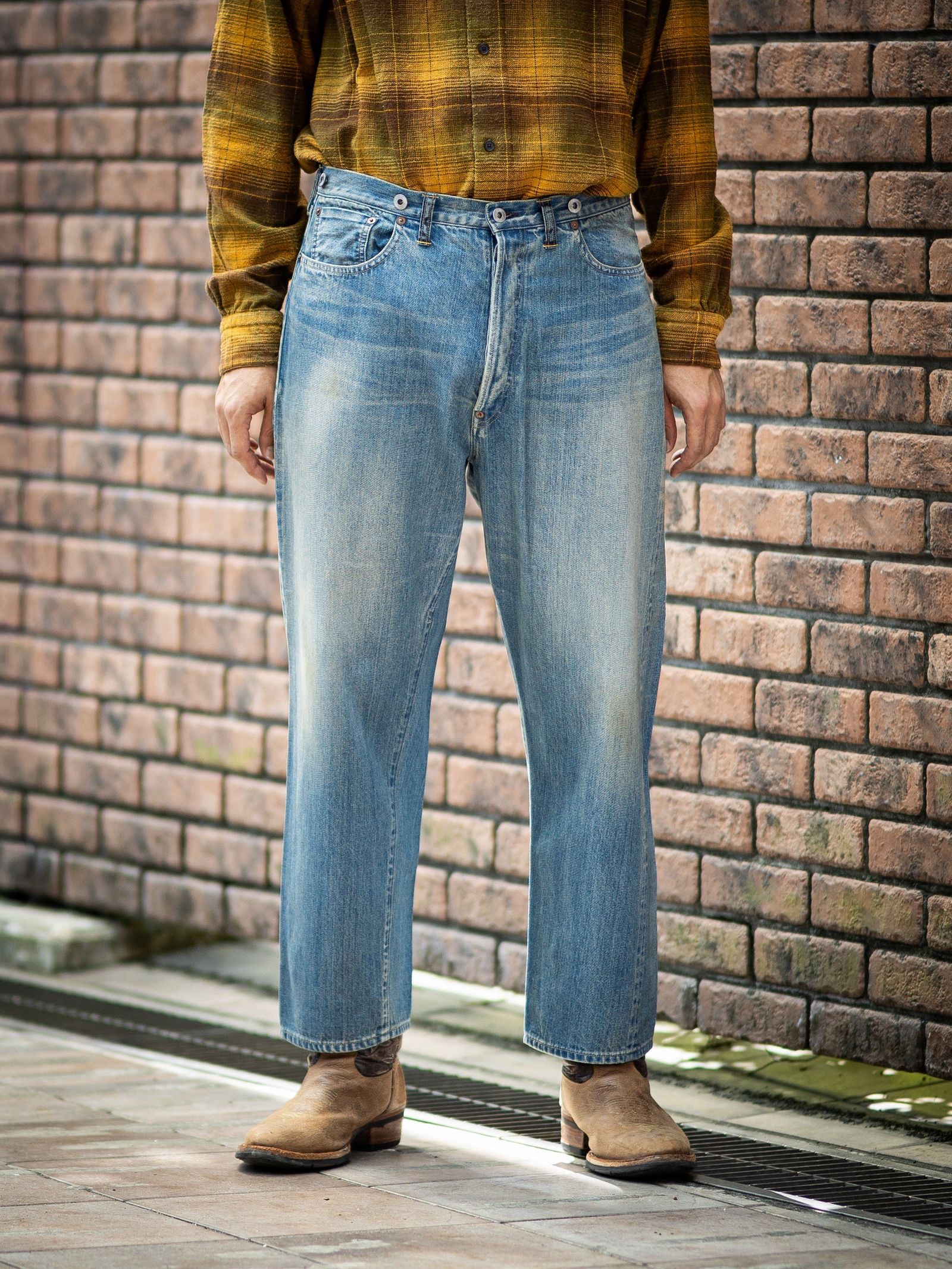 A.PRESSE 新作Vintage Cotton Silk Nep Twill Check Shirts