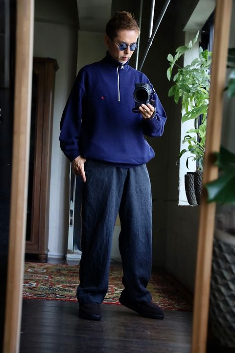 FreshService 26AW THERMAL JERSEY HARF ZIP KNIT"NAVY"スタイル