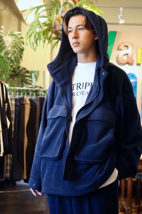 S.F.C 新作FLEECE HOODIE JACKET"NAVY"スタイル