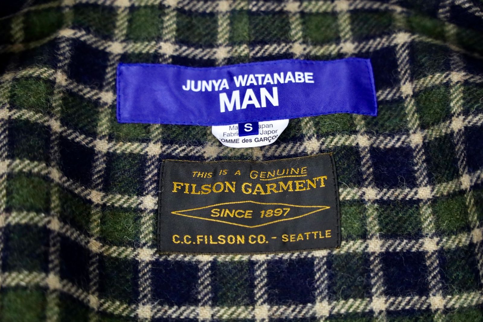 ジュンヤワタナベマン 25AW FILSON Wネーム ウールナイロンチェックレザージャケット(WP-J018-051)☆11月1日(土)発売！