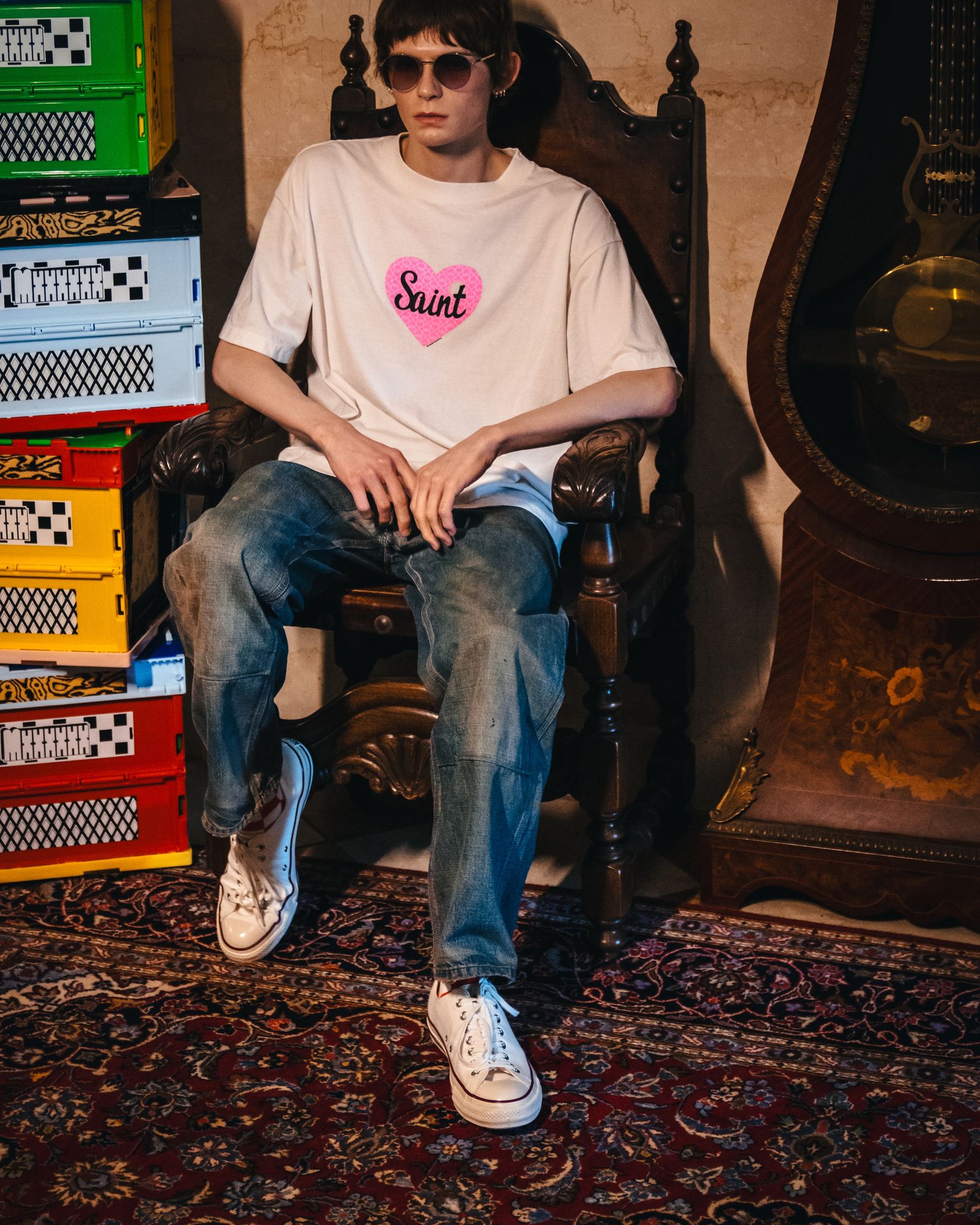 セントマイケル Tシャツ HEART SAINT SS TEE(SM-HR1-0000-019)WHITE☆7月19日(土)発売！