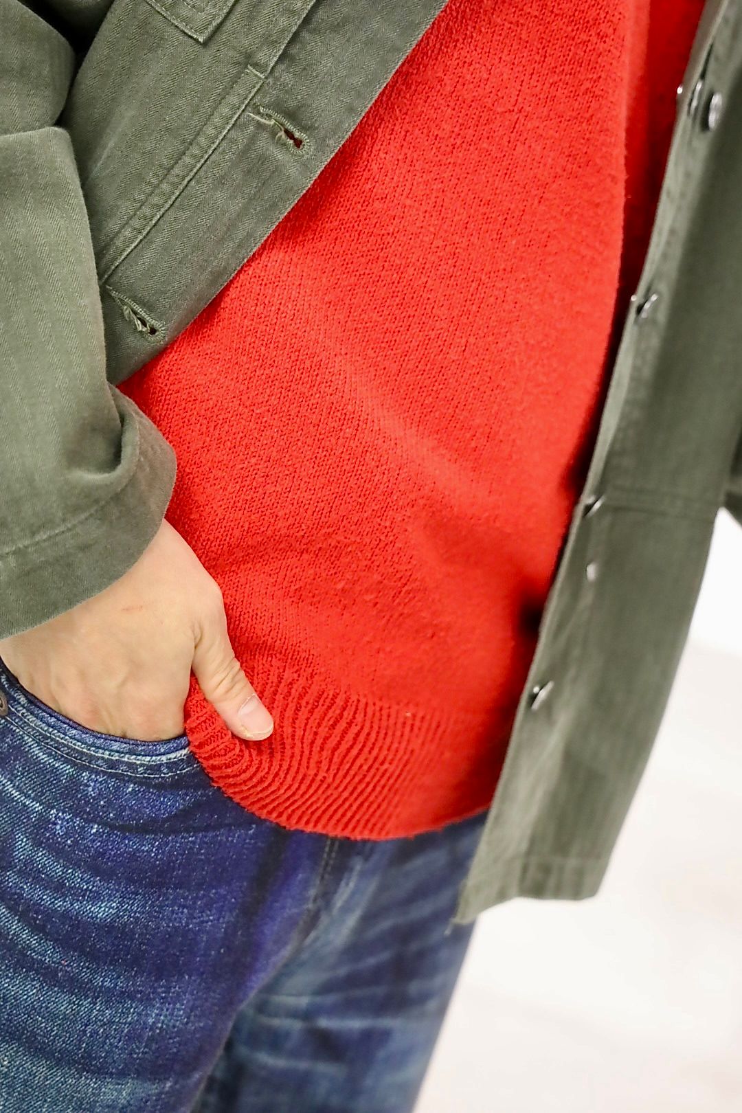 A.PRESSE 2026 STYLE1 Washed Silk Nep Crew Neck Sweater"RED"スタイル