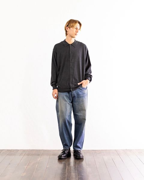 A.PRESSE Wool Knit Polo Collar Cardigan(CHACOAL) 8月10日(土)新作発売！
