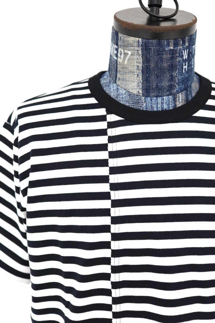 Yohji Yamamoto 天竺ボーダー Tシャツ (HK-T55-074)BLACK☆新作発売！