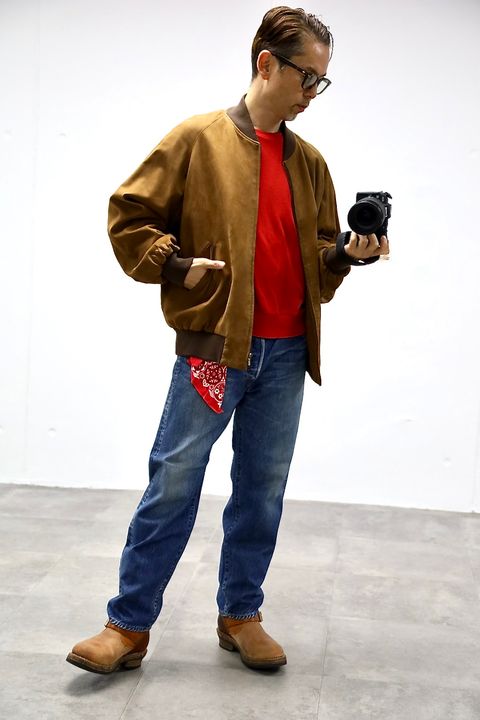 A.PRESSE Washed Denim Pants E"BLEACH"スタイル2025.10.12.