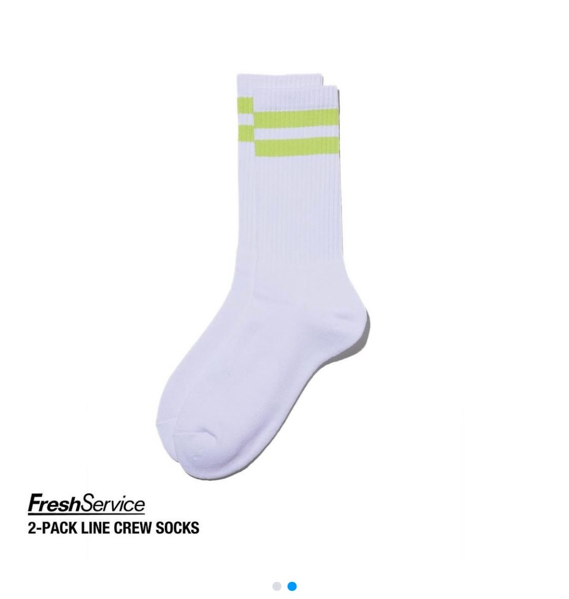 フレッシュサービスソックス 2-PACK LINE CREW SOCKS (YELLOW)