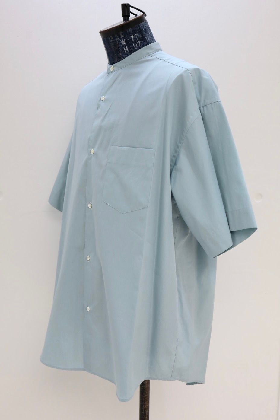 グラフペーパー 26SS ALUMO for GP S/S Oversized Band Collar Shirt(GM261-50225)SMOKE BLUE☆3月20日(金)発売！