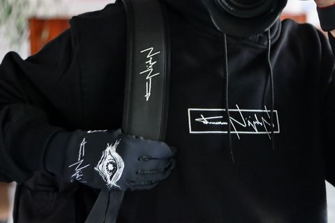 Yohji Yamamoto×New Era BOX LOGO PRINT SWEAT PULLOVER HOODIE style.