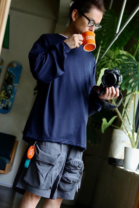 SEDAN ALL-PURPOSE 23FW OG LOGO WOOL JERSEY L/S TEE"NAVY"スタイル