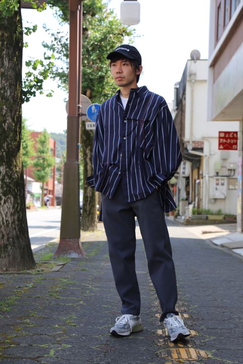 JieDa HAND STITCH STRIPE SHIRT"NAVY"Style.2020.8.25.