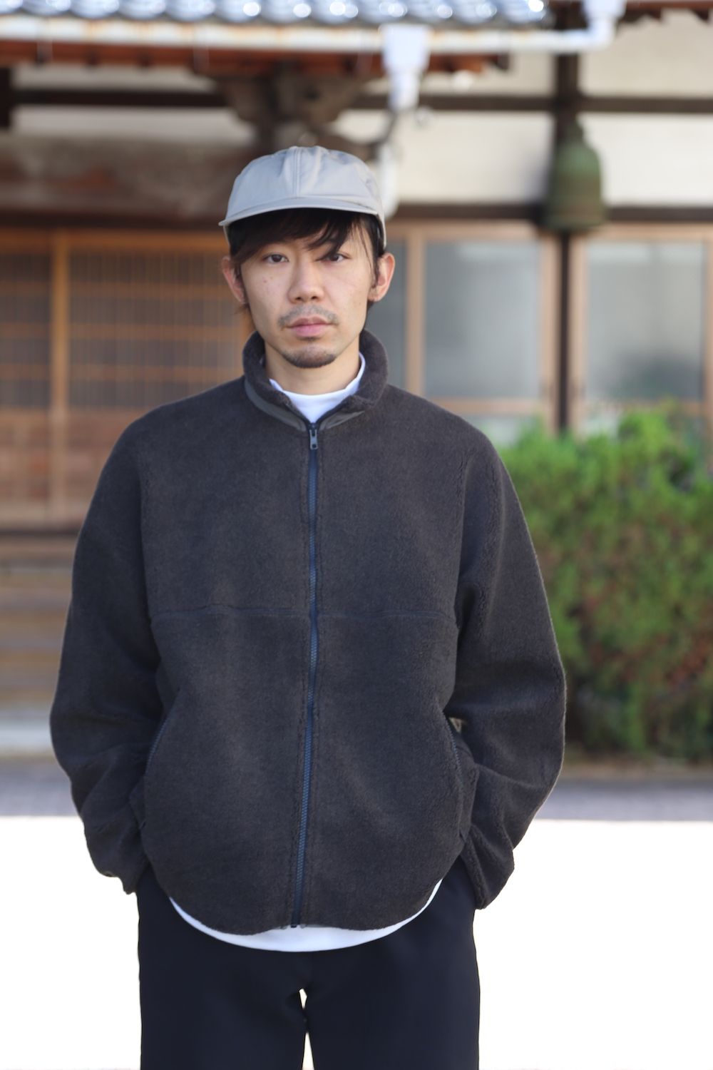 ウールボアジップアップブルゾングラフペーパー Wool Boa Zip-Up Blouson サイズ2