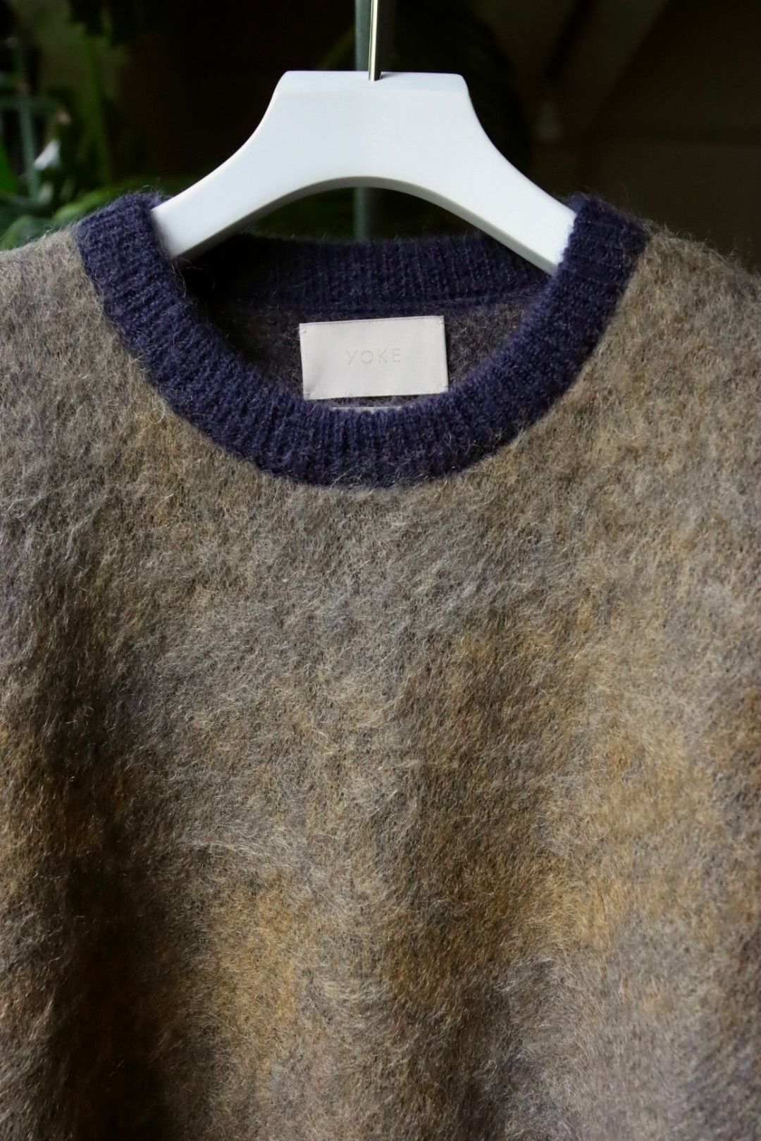 ヨーク23AW LANDSCAPE MOHAIR JACQUARD CREWNECK SWEATER(YK23FW0575S)DARK NAVY