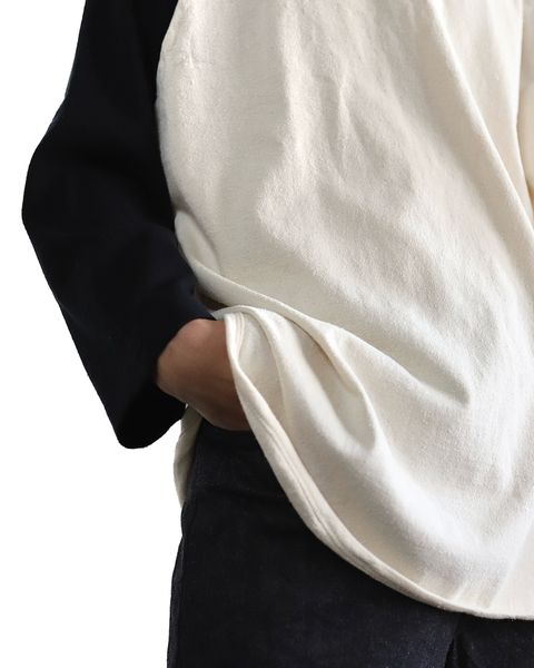blurhms 24SS 新作Co/Silk Nep Baseball Raglan Tee &12.9oz Denim Slacks style 2024.3.2