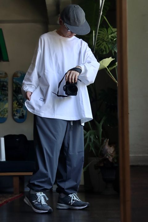 S.F.C 23FW WIDE SPORTY PANTS"GRAY"スタイル