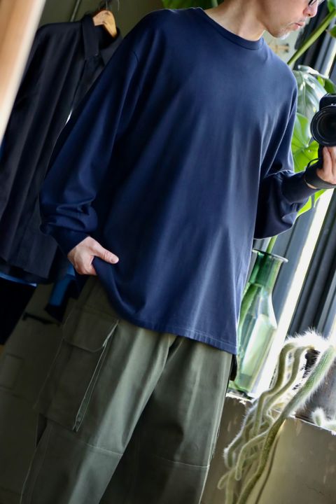 A.PRESSE Cashmere Blend L/S T-Shirt"NAVY"スタイル