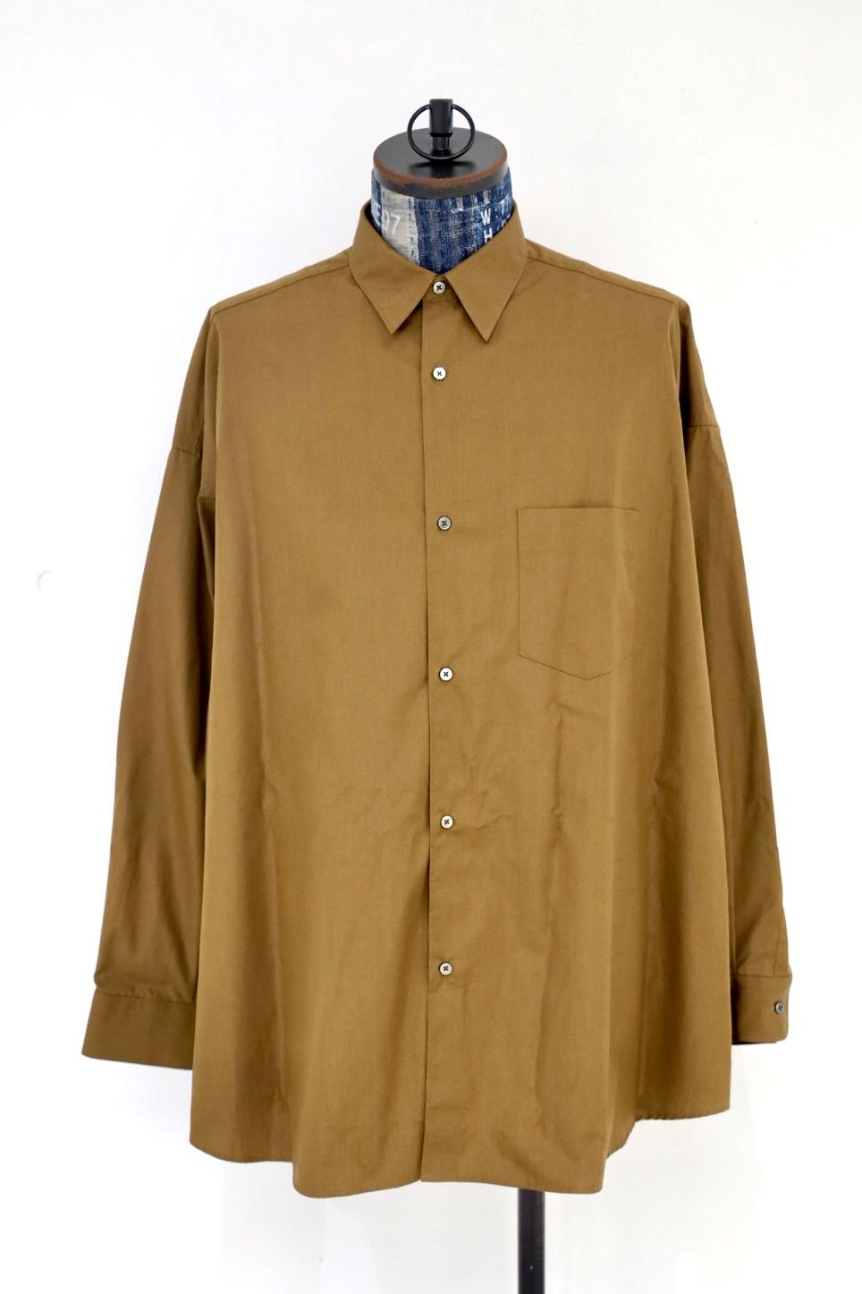 グラフペーパー ALUMO for GP L/S Oversized Regular Collar Shirt(GM263-50230)BROWN