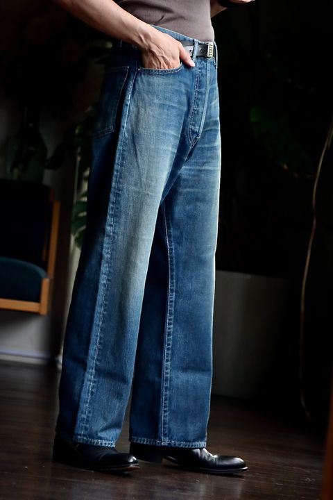 Graphpaper Selvage Denim Five Pocket wide Straight Pantsスタイル.2023.7.31.