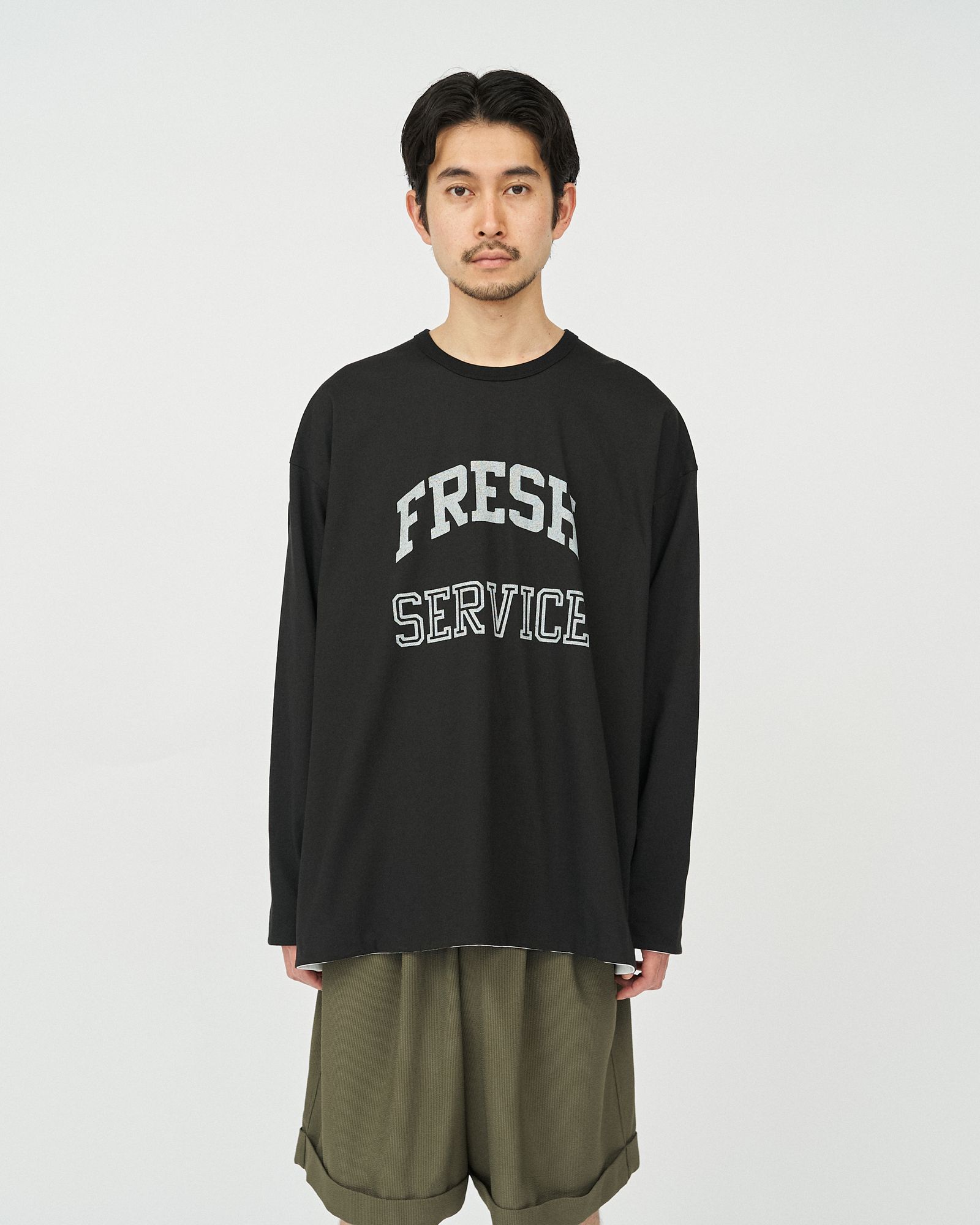 フレッシュサービス REVERSIBLE L/S TEE (FSC252-70041)BLACK