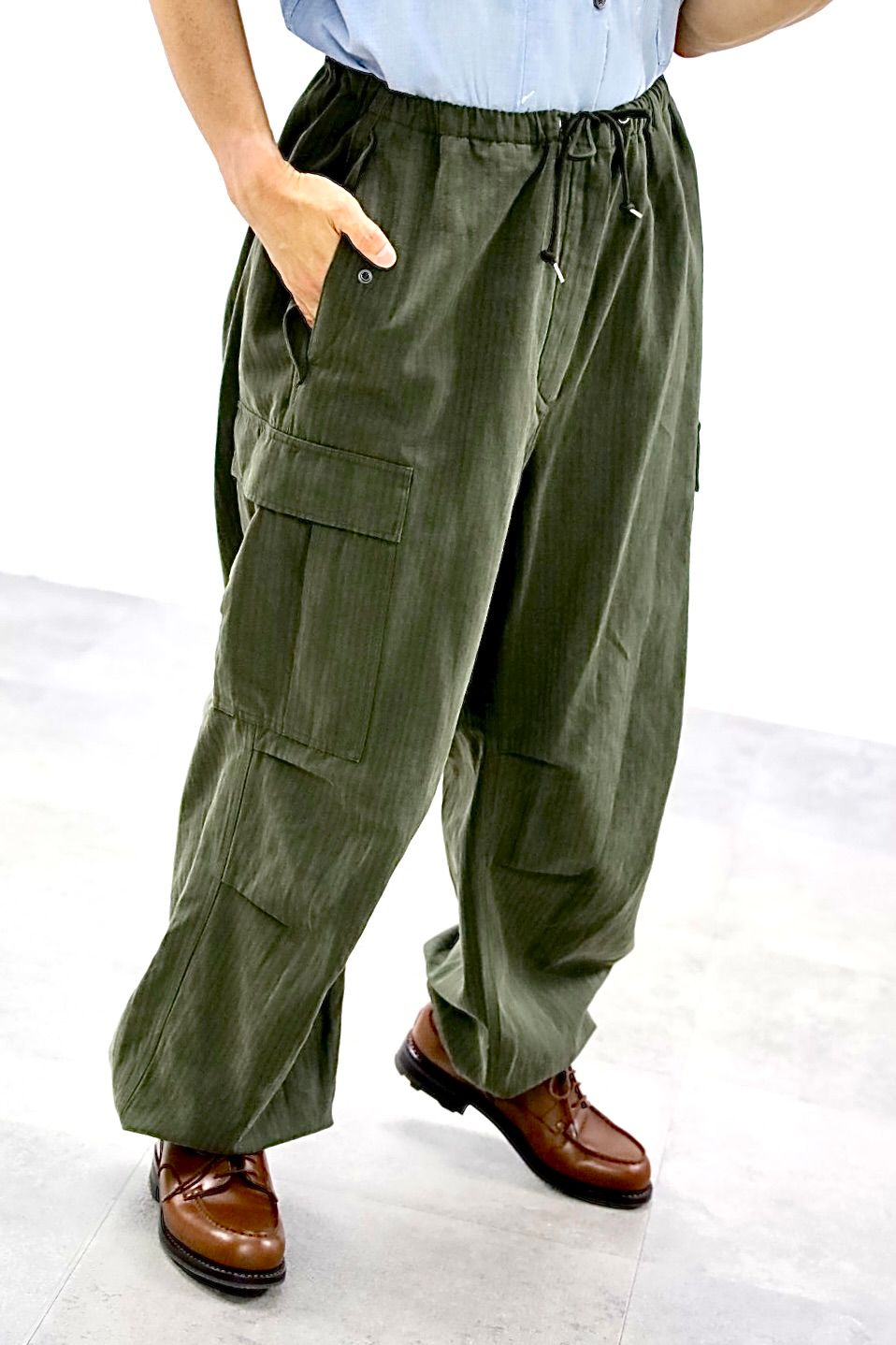 A.PRESSE 2026 STYLE2 Washed Cotton Silk Linen HBT M-51 Over Pantsスタイル