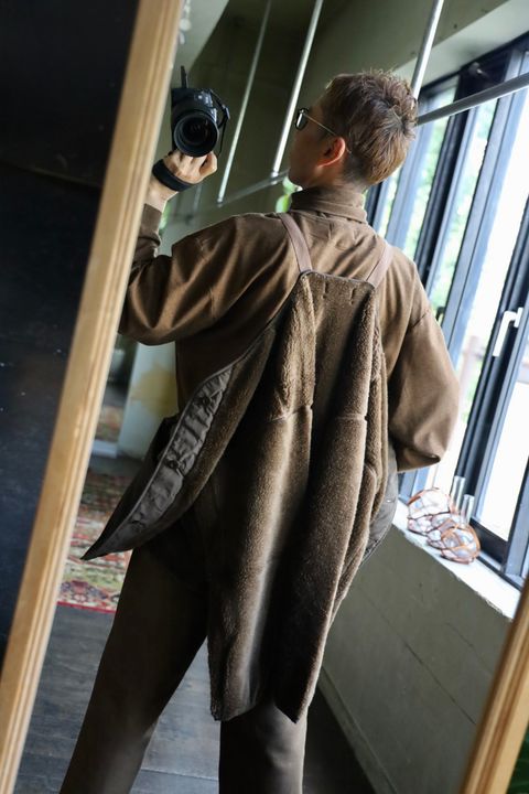 Graphpaper Wool Boa Liner Blouson"BROWN"スタイル
