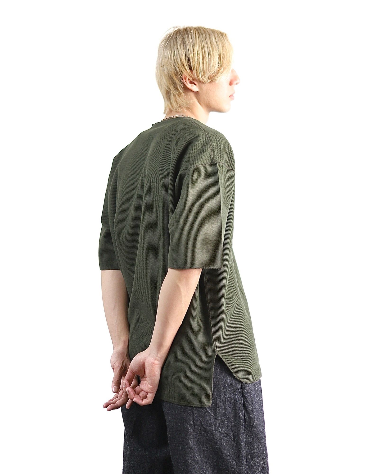 ブラームスルーツストック24SS Rough&Smooth Thermal Over-neck(Olive) style 2024.3.21
