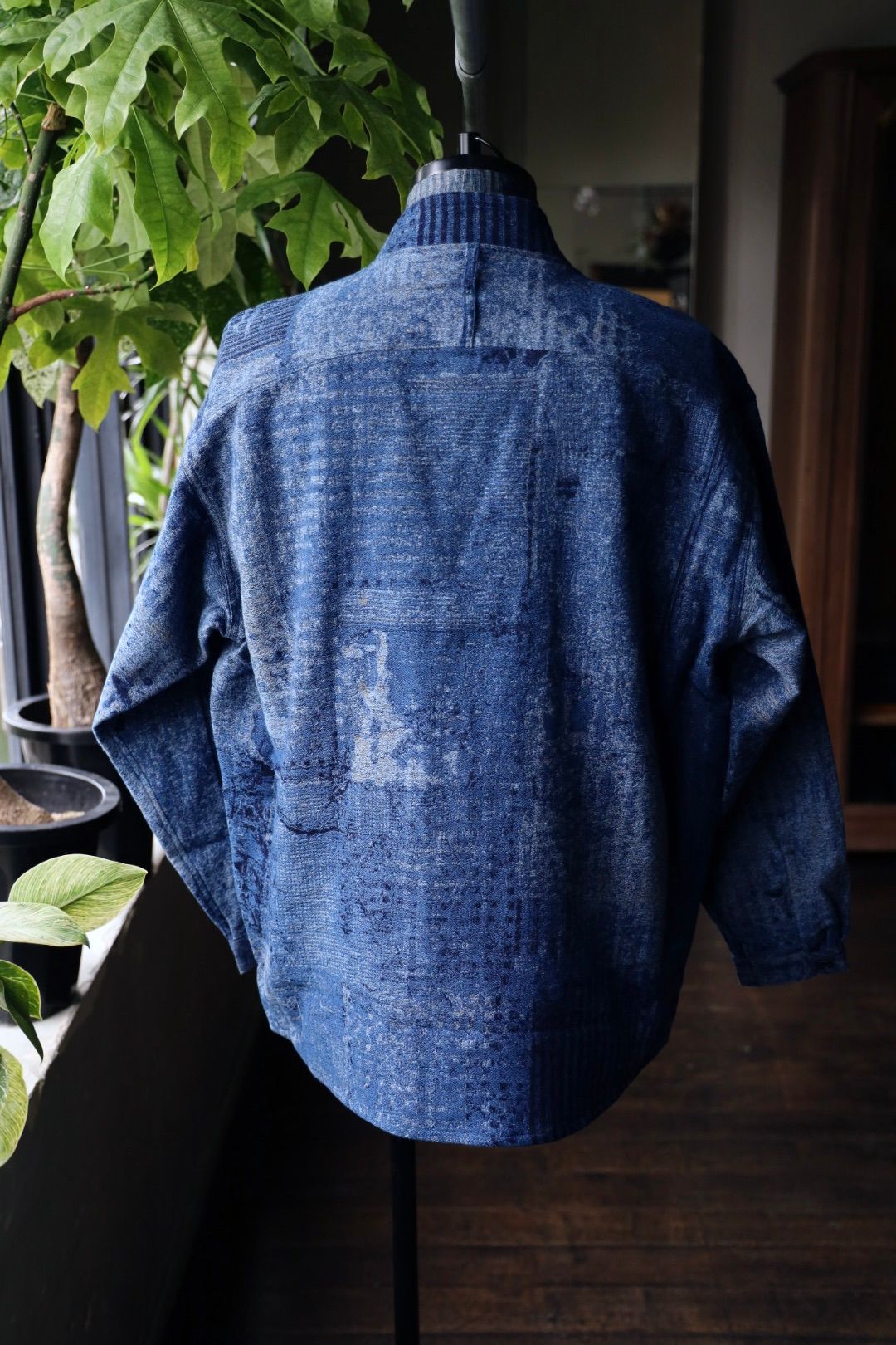 ファンダメンタル デニムシャツ BORO JAQUARD HAORI SHIRT RINSE(FA25SH47R)INDIGO☆新作発売！