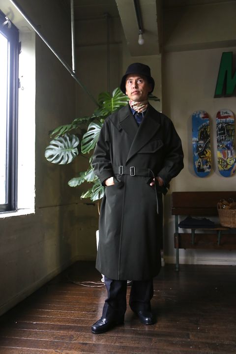 blurhms Wool Surge Motorcycle Coat "KHAKI GREY"style.8.13.