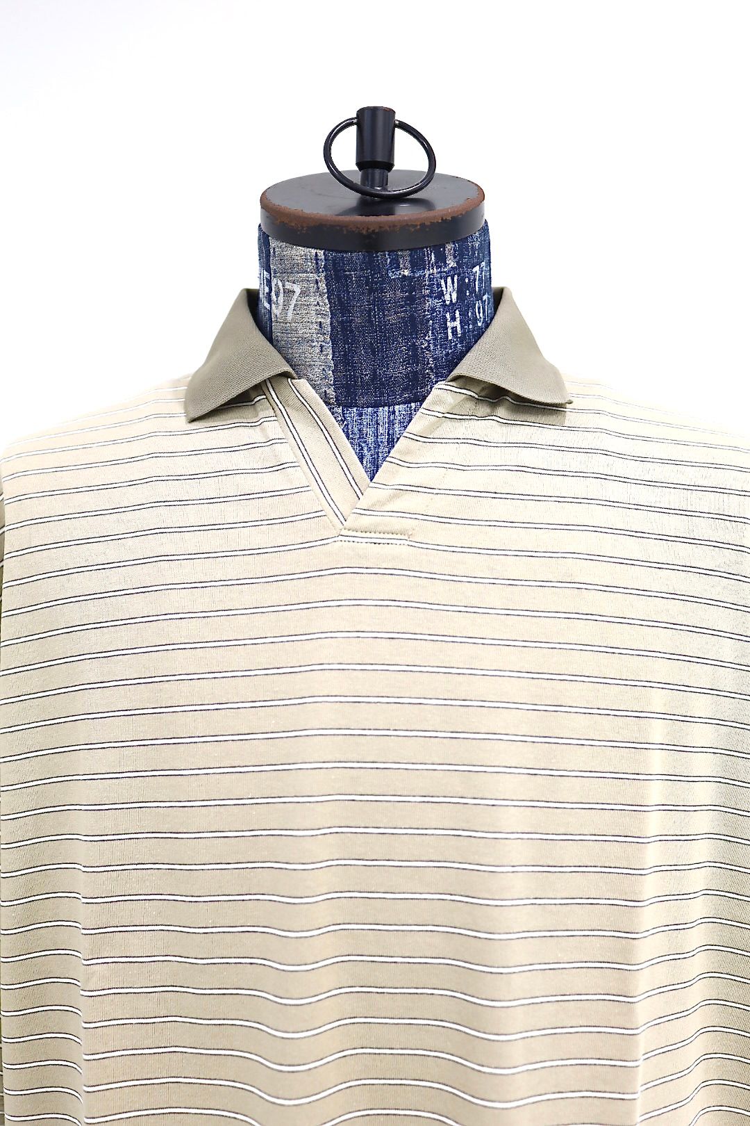 フレッシュサービス COMPACT BORDER V-NECK POLO(FSC262-70120)BEIGE☆5月23日(土)発売！