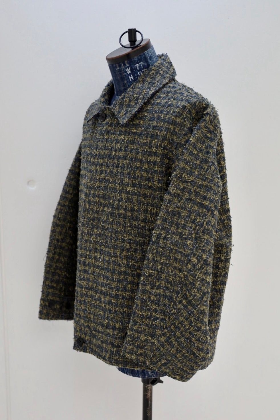 ヨーク 25FW Needlepunched Cotton Plaid Drizzler Jacket(YK25FW01031B) GREEN☆10月11日(土)新作発売！
