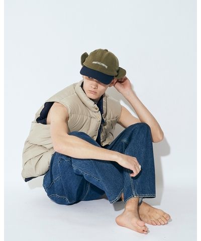 セダンオールパーパスFW23 Arch Logo Ear Flap Fleece Cap(SD23F-CP05)Green x Navy