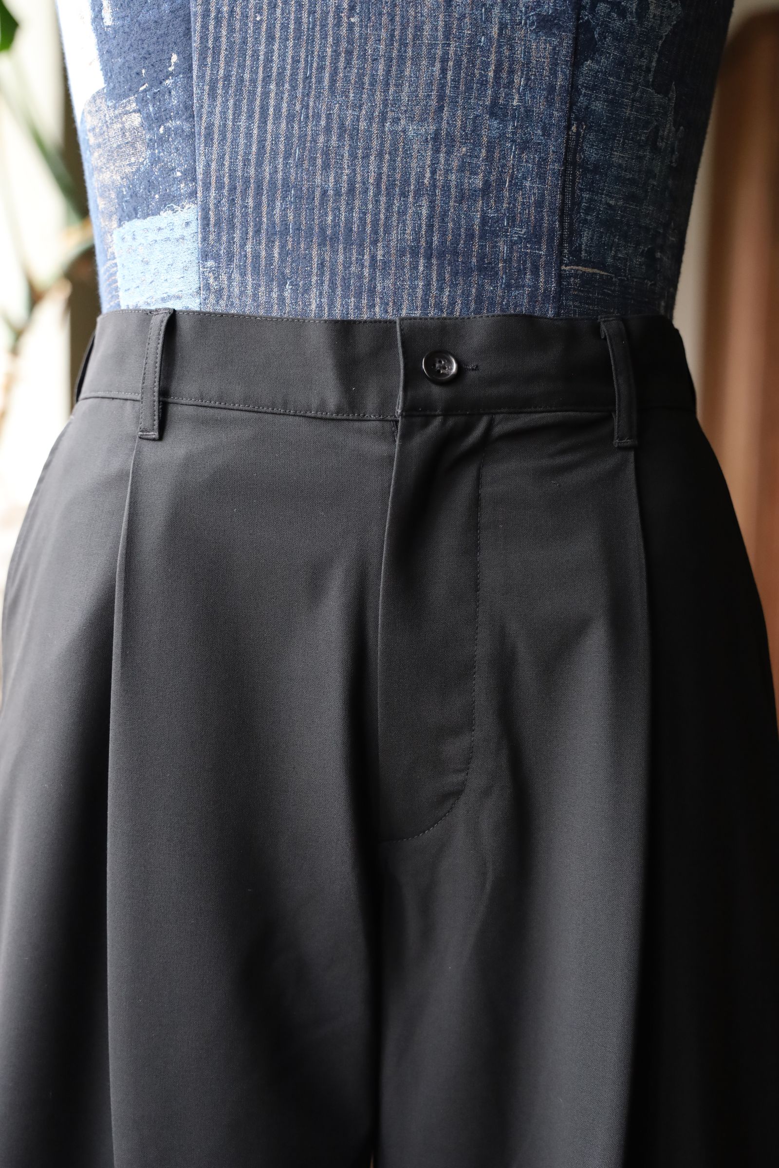 フレッシュサービス WOOLY CLOTH WIDE TROUSERS(FSC251-40109)BLACK