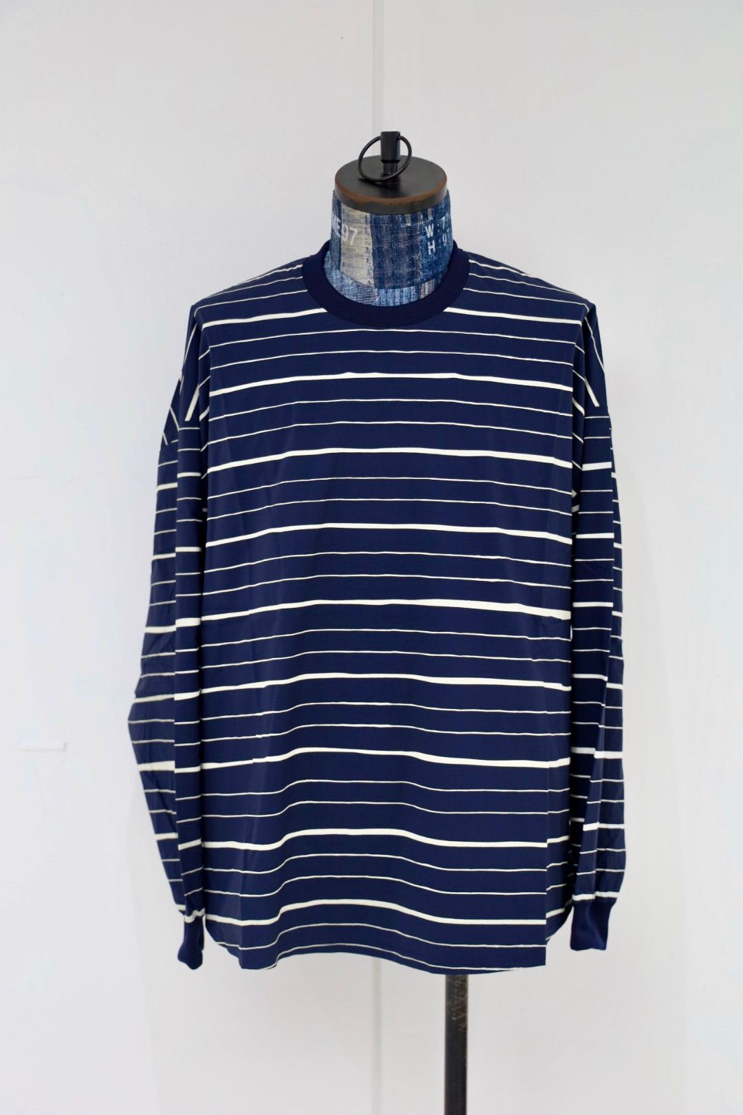 S.F.C 25FW エスエフシー SUPER BIG MIX STRIPE LS NYLON TEE (SFCFW25CS011)Navy☆10月25日(土)発売！