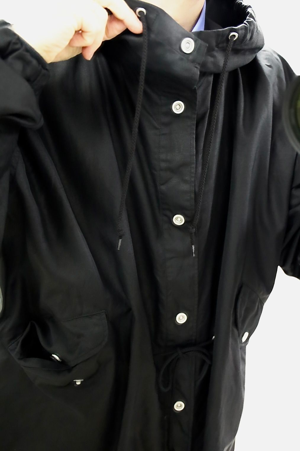 コムデギャルソンオム26SS 綿麻M-51モッズコート(HQ-C002-051)BLACK