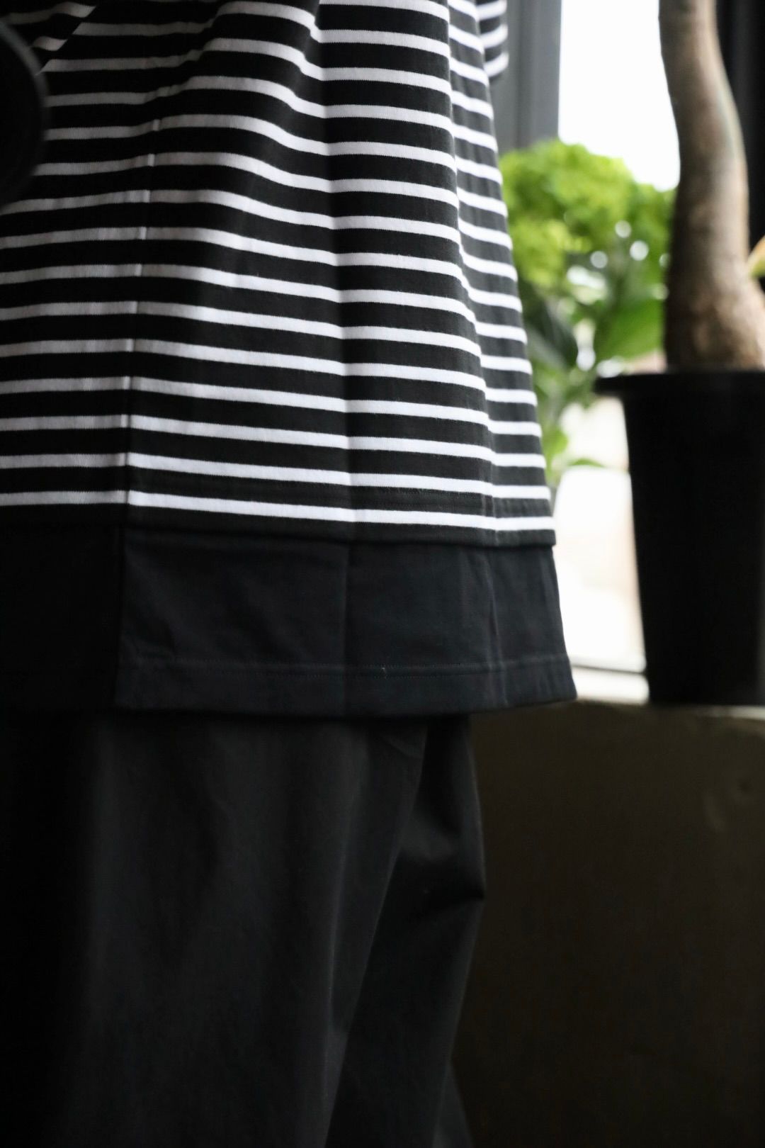 COMME des GARCONS HOMME 綿圧綿天竺ボーダーTシャツスタイル