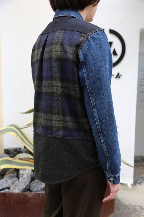 JUNYA WATANABE COMME des GARCONS MAN 綿デニム×ウールツイルチェックLevi′s Wネームジャケット style.2020.11.23.