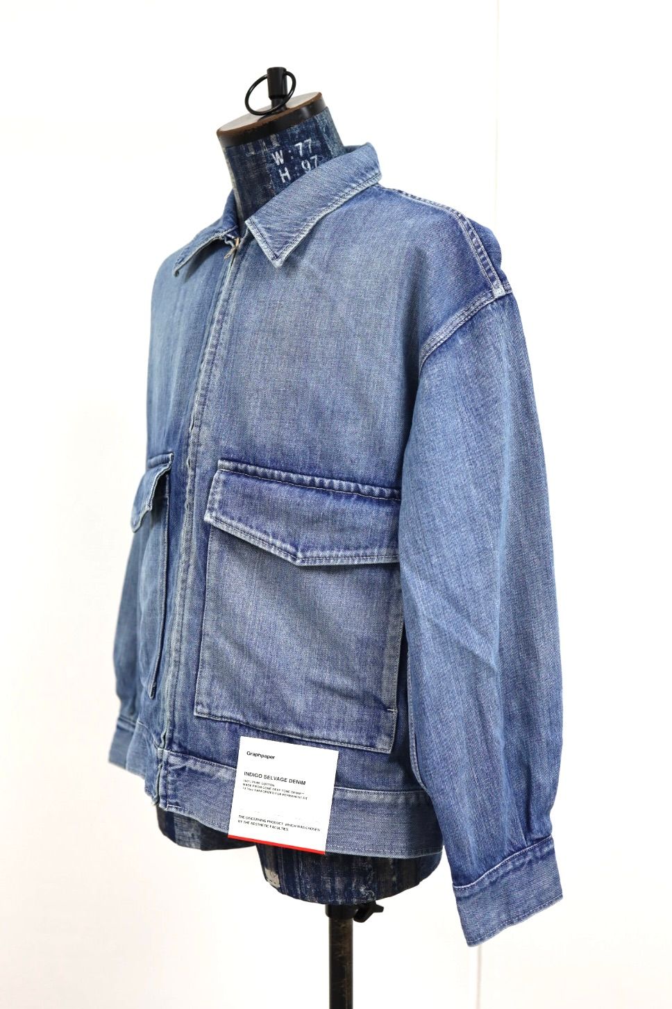 グラフペーパー Selvage Denim Zip Jacket(GU261-20056LB) INDIGO_LIGHT FADE★1月24日(土)発売！