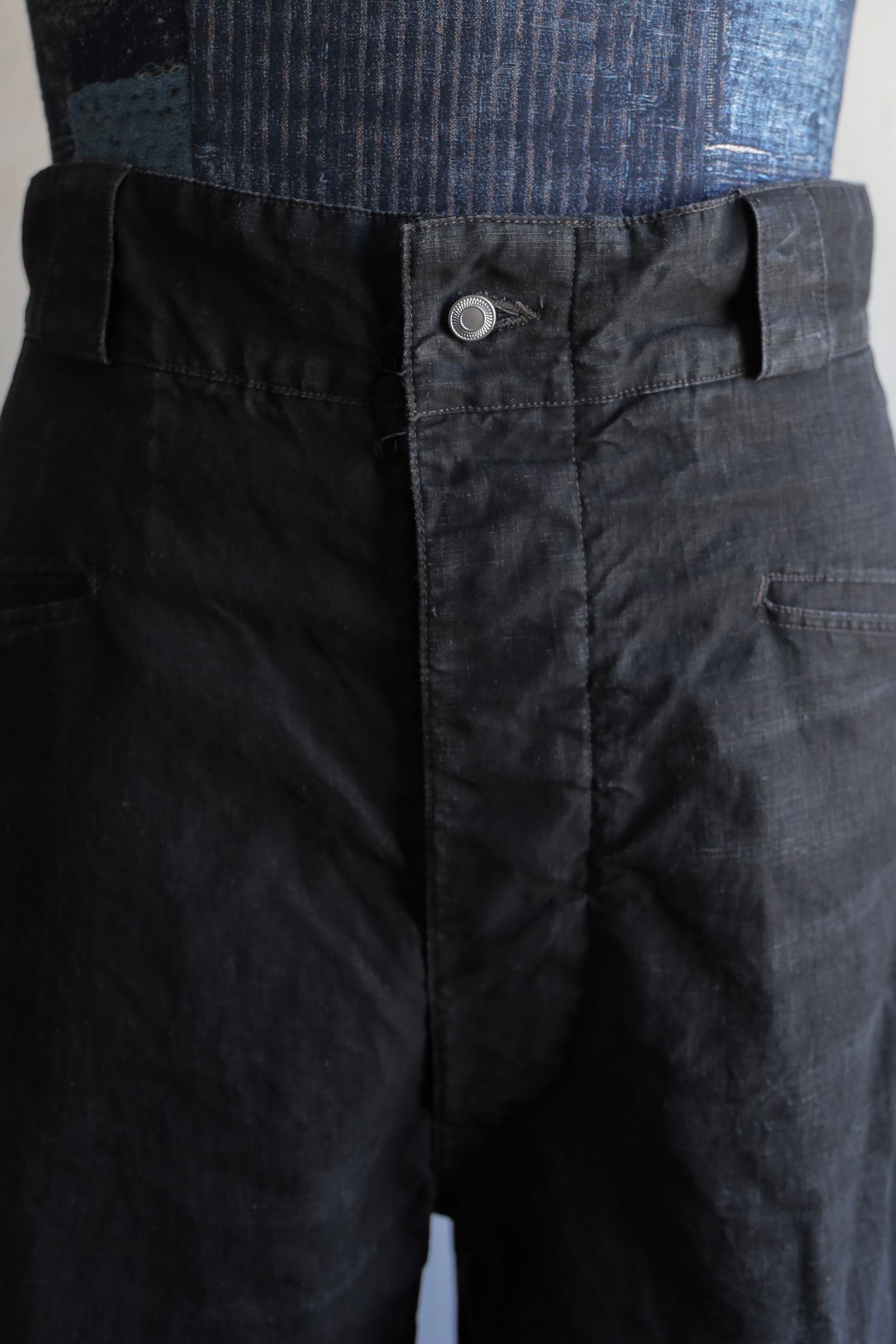 アプレッセ Vintage Black Linen Trousers (25SAP-04-19H) BLACK