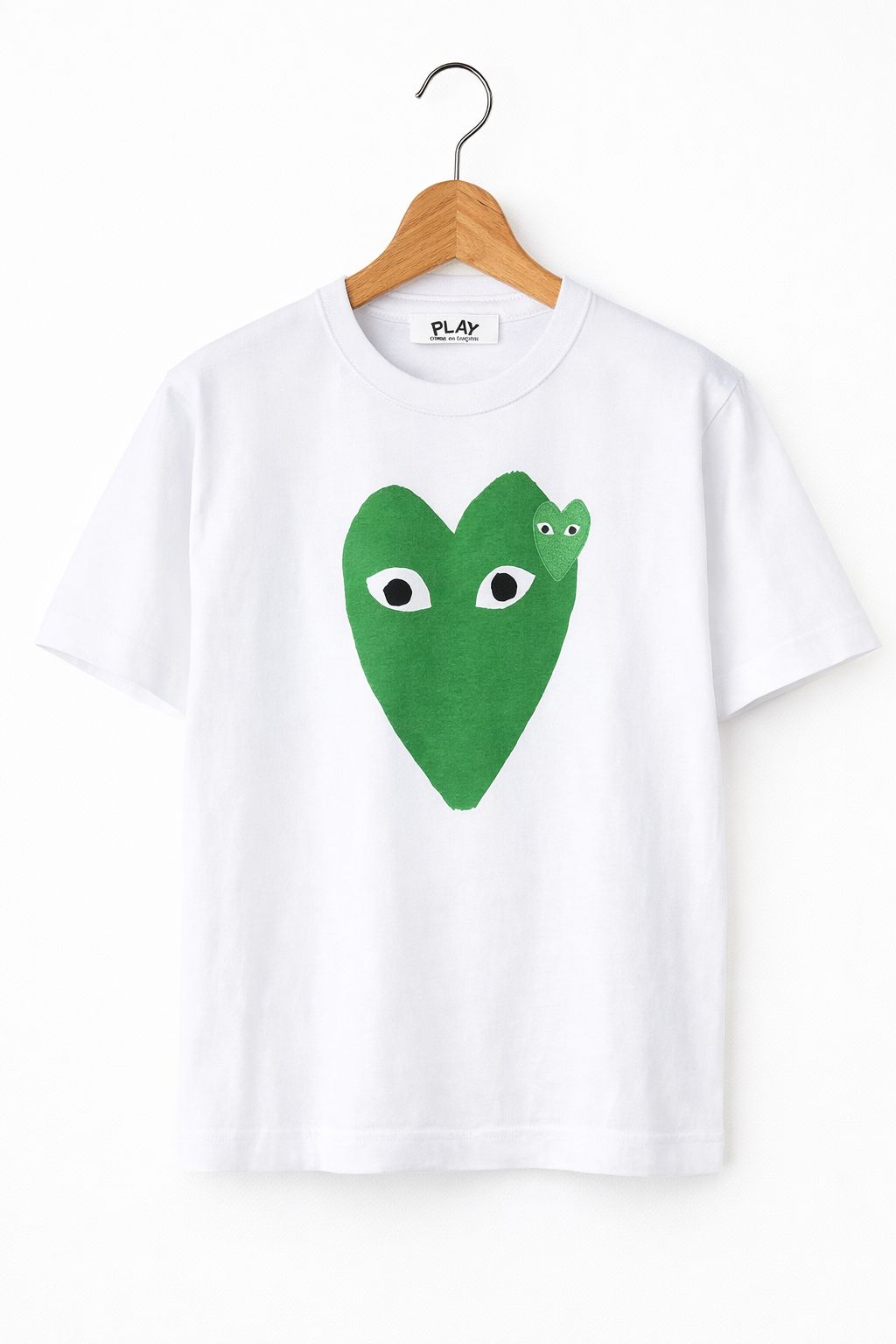 PLAYプレイコムデギャルソン グリーンハートTシャツ GREEN HEART(WHITE)
