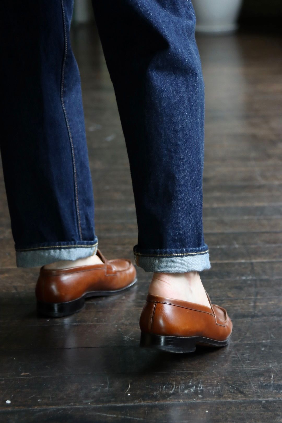 CIOTA22AWシオタ本藍スビンコットン13.5ozストレートデニム(NPTM-1STB-NIW)ネイビー(ONE WASH)