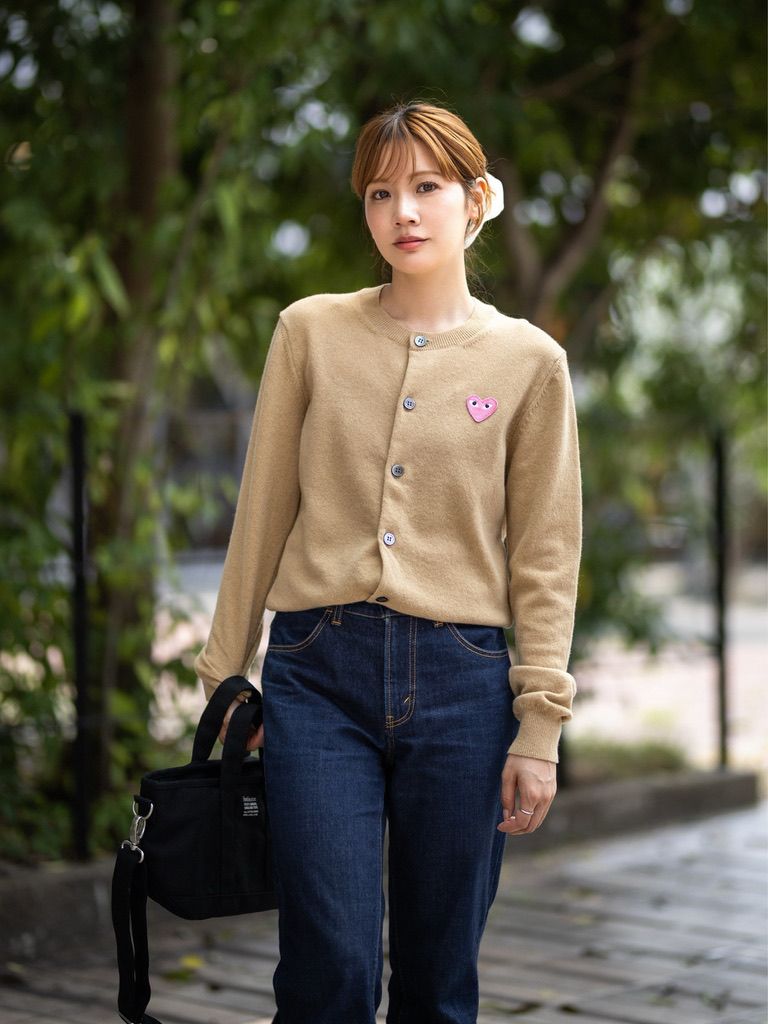 PLAY COMME des GARCONS 新作ROUND NECK CARDIGAN PINK EMBLEM style.2028.8.20