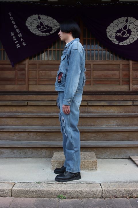doublet RECYCLE DENIM MONSTER REPAIR JACKET(21AW11BL125) style.2021.9.20.