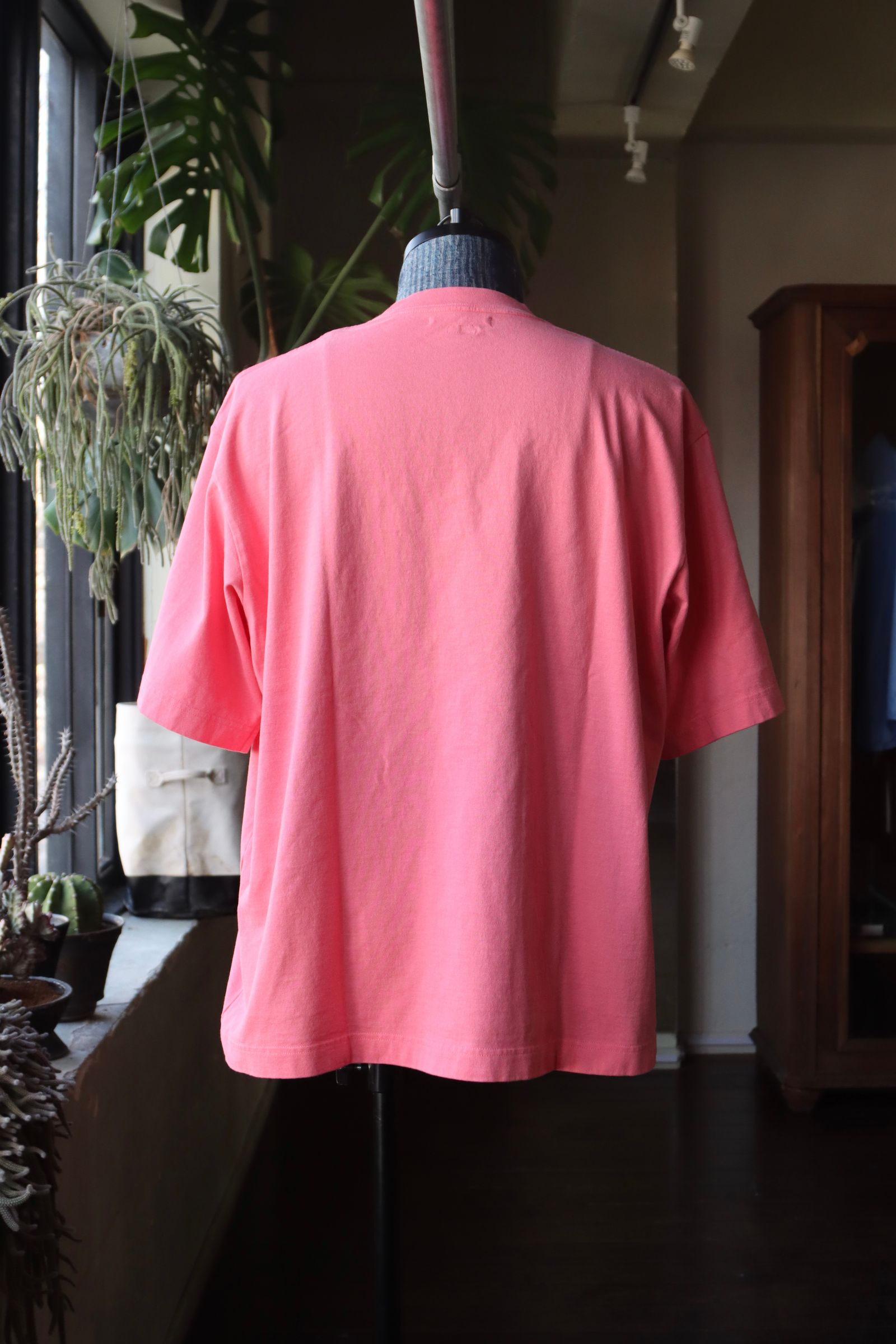 ブラームス24SS blurhms Piece-dyed Plain Tee(BHS24S023Dye)Pink