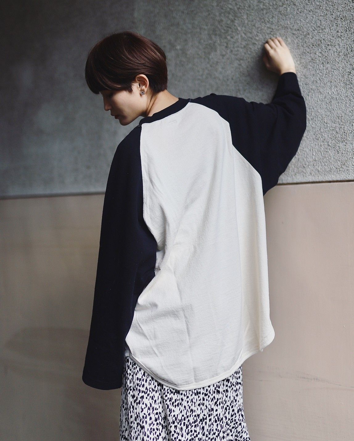 blurhms 新作Co/Silk Nep Baseball Raglan Tee style.2023.10.20