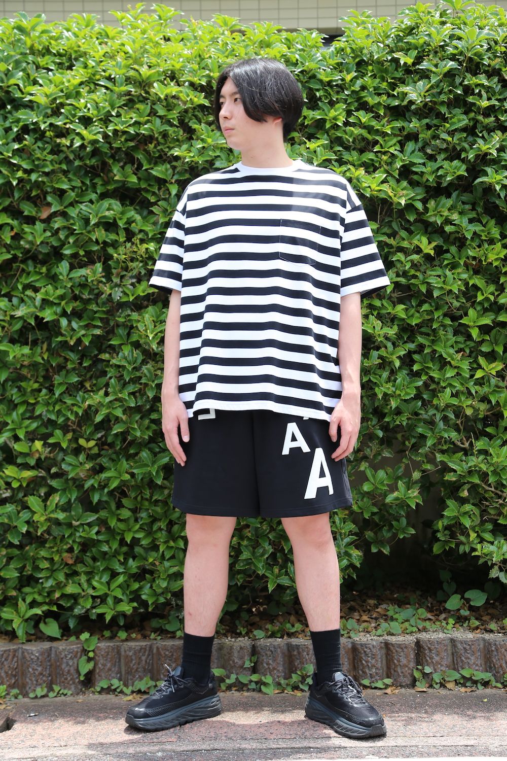 Graphpaper Border S/S Pocket Tee style. 2021.6.6.