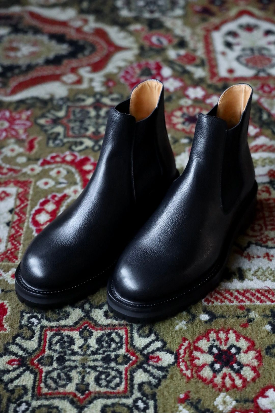 FOOTWORKSフットワークス サイドゴアブーツ Side Gore Boots in Grain Leather(F03-0001_M)BLACK☆新作発売！