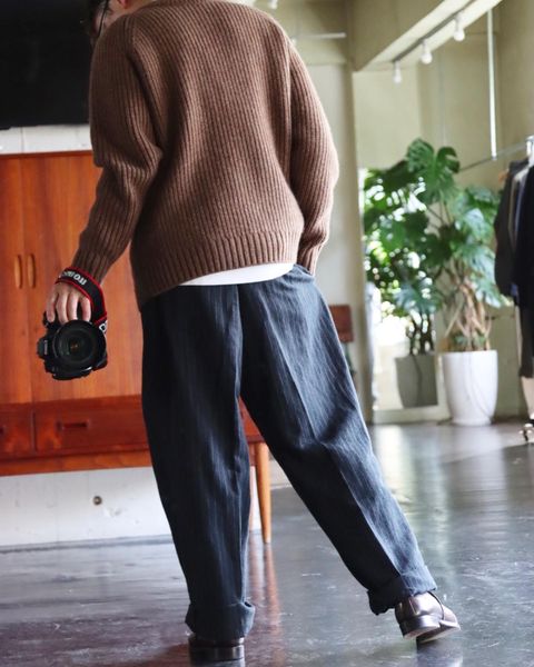 A.PRESSE Fisherman Pullover Sweater BROWN style.2021.9.18.