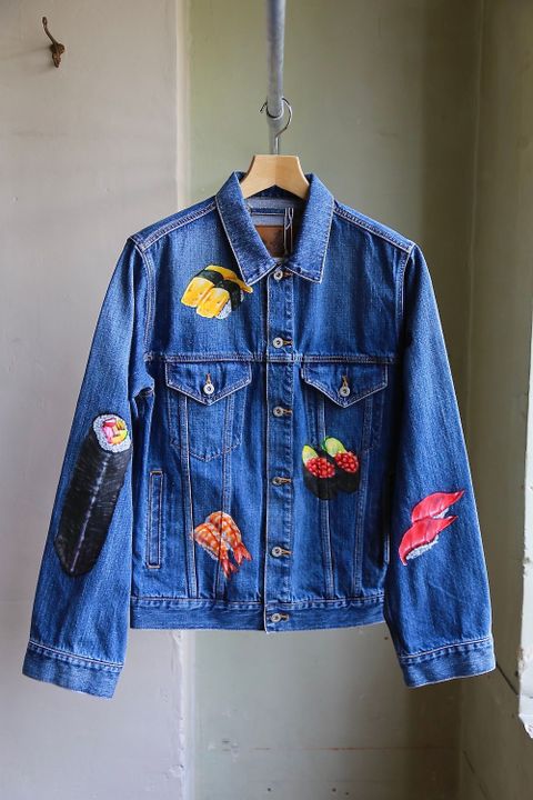 doublet FOOD HAND-PAINTED DENIM JACKET"L.BLUE"style.2020.8.8.