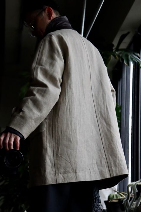 A.PRESSE Linen Half Coatスタイル