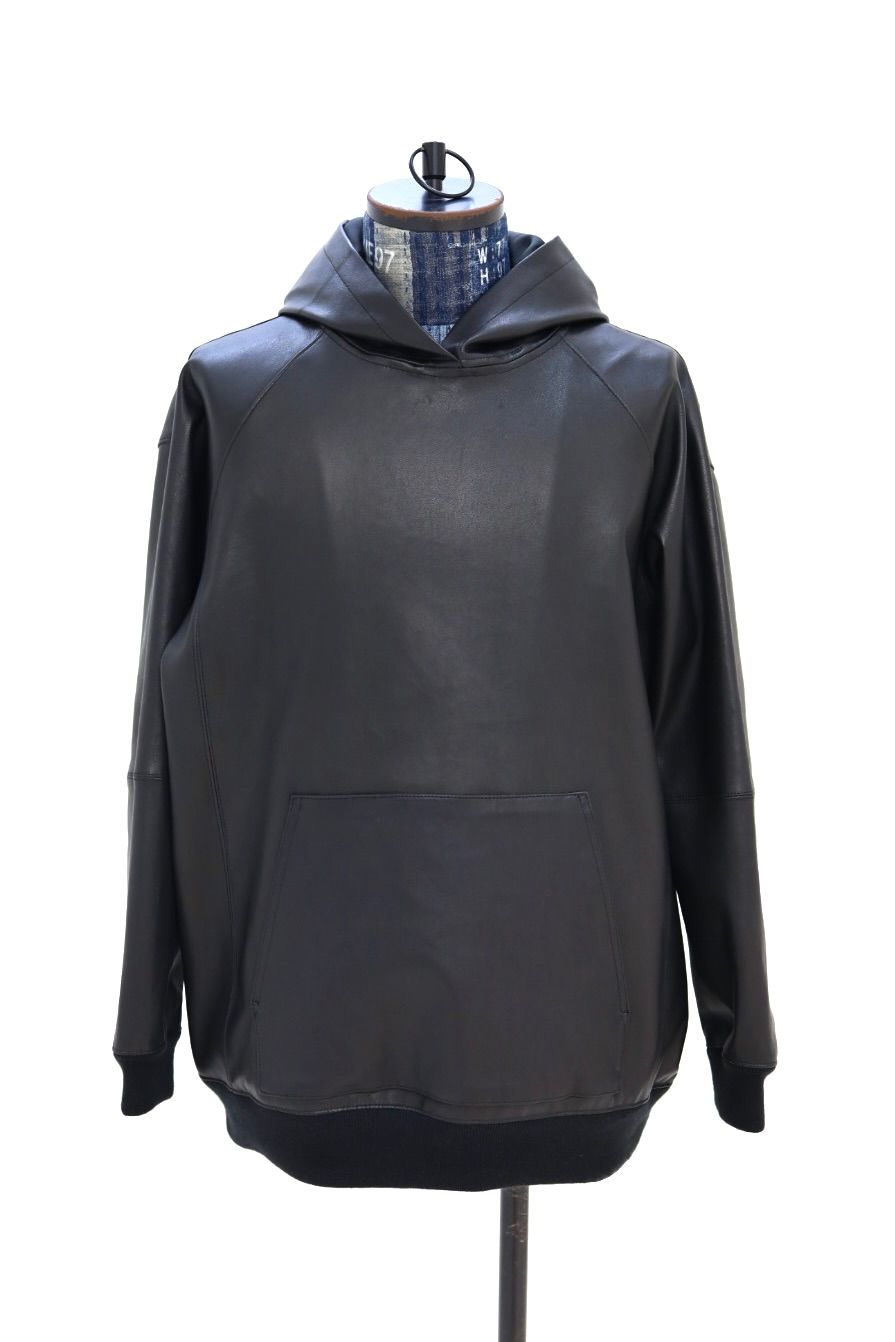 グラフペーパー 26SS Bonded Leather Hooded Pullover(GM261-30409)BLACK☆2月7日(土)発売！