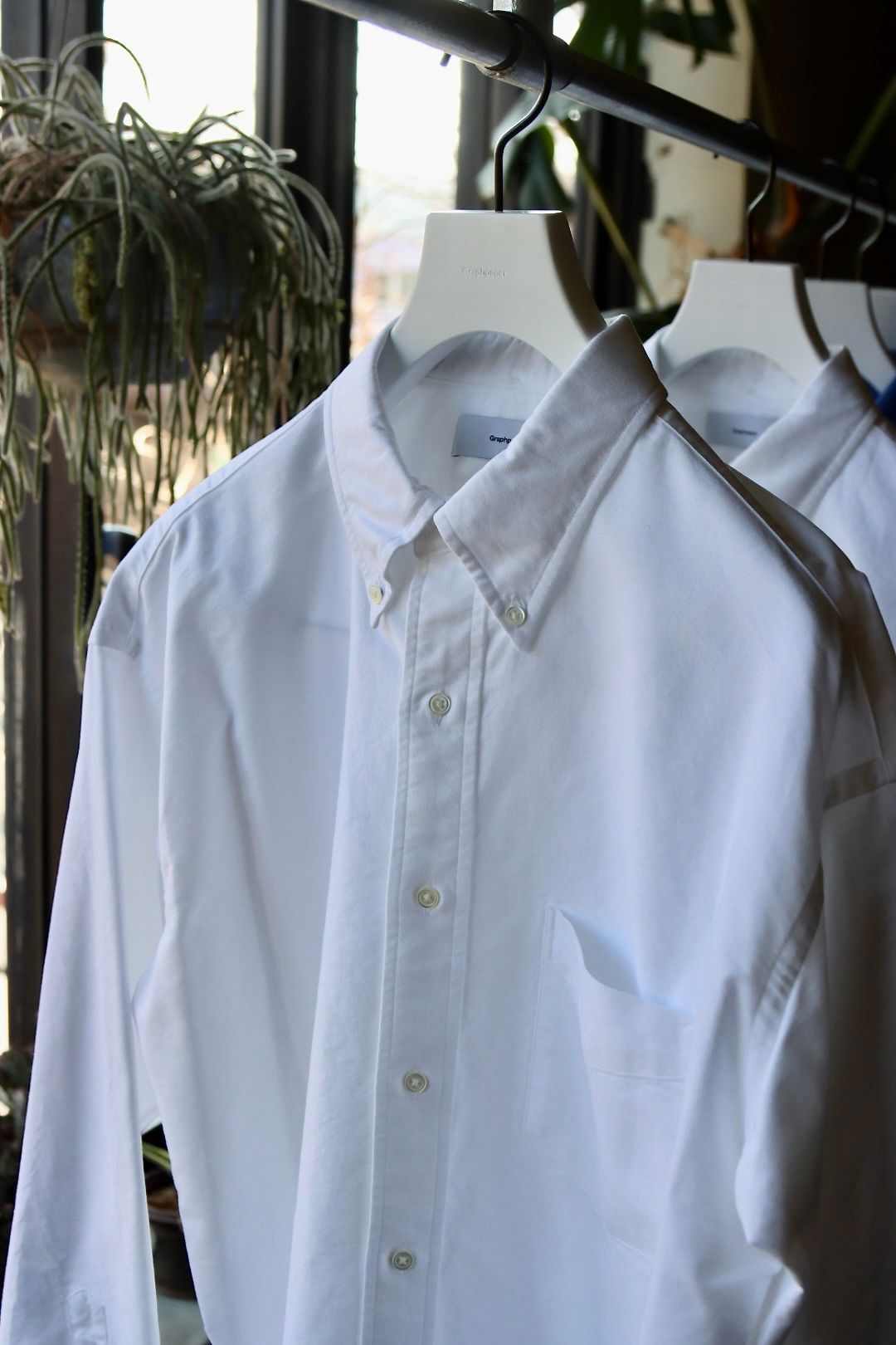 グラフペーパー24SS Oxford L/S B.D Box Shirt (GM241-50020B) WHITE